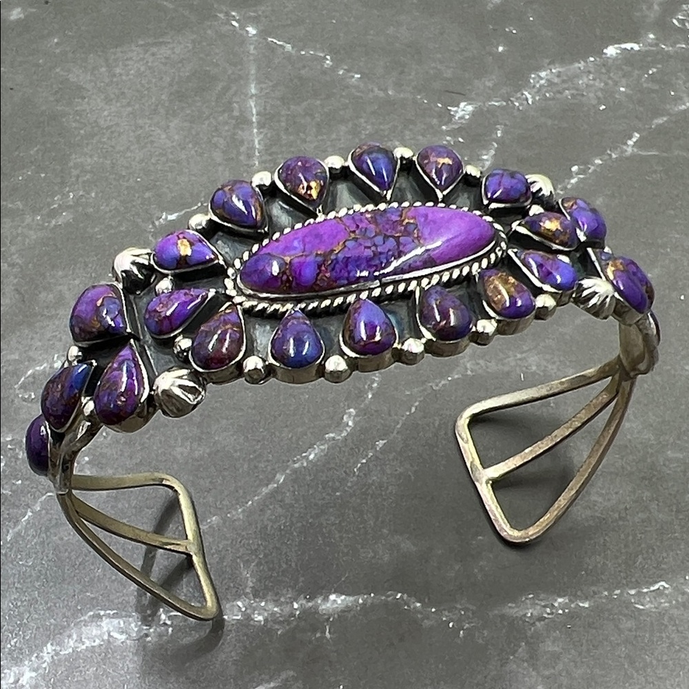 Purple Mohave Turquoise Sterling Silver Southwestern Cuff Bracelet